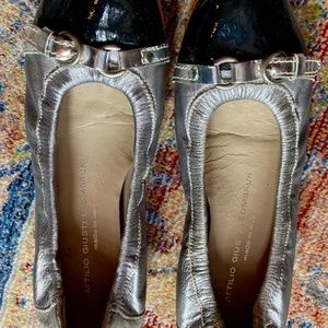 AGL ballet flats size 38 (8M) silver/black